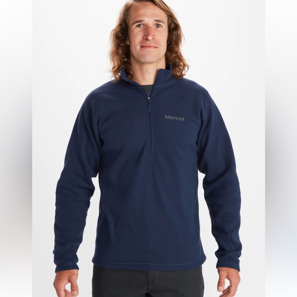 Marmot Mens Navy Blue Rocklin 1/2 Zip Sweater Jacket Size XXL Activewear